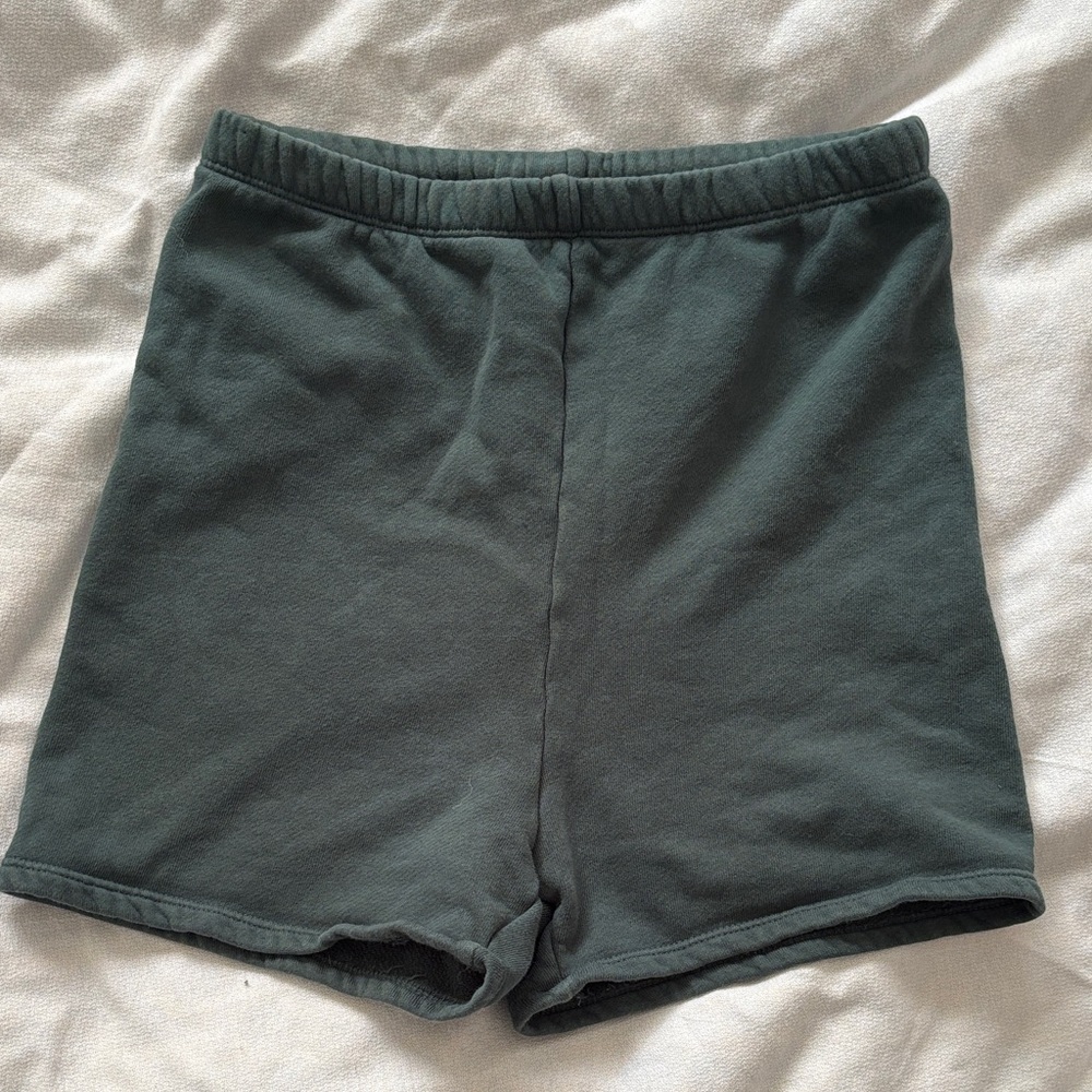 Joah Brown Fitted Sweat Shorts Teal Blue Xs/small